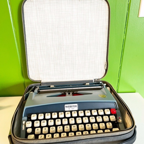 Office Vintage Brother ster Xl50 Blue Manual Portable Typewriter W